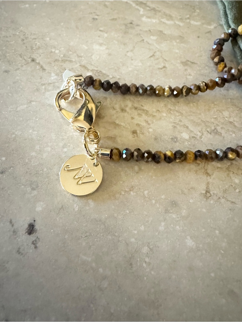 Jane Win Double Wrap Diamond Cut Beaded Necklace in Tigers Eye - Picture 7 of 11